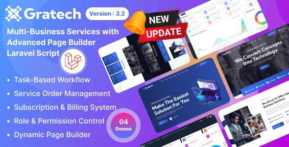 Gratech - Multi-Business Services with Advanced Page Builder & Workflow Tools — screenshot 1