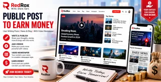 RedRox - Public Post to Earn Money (User Writing Posts News & Blog with Video Newspaper)