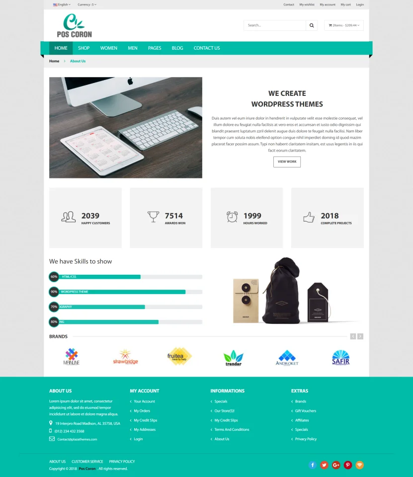 POS Coron Responsive HTML5 eCommerce Website Template with Full Pages — screenshot 6