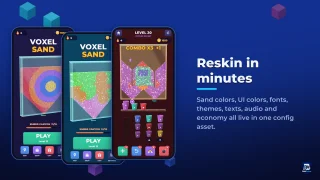 Voxel Sand: 3D Sand Sort Puzzle, Unity Game Template