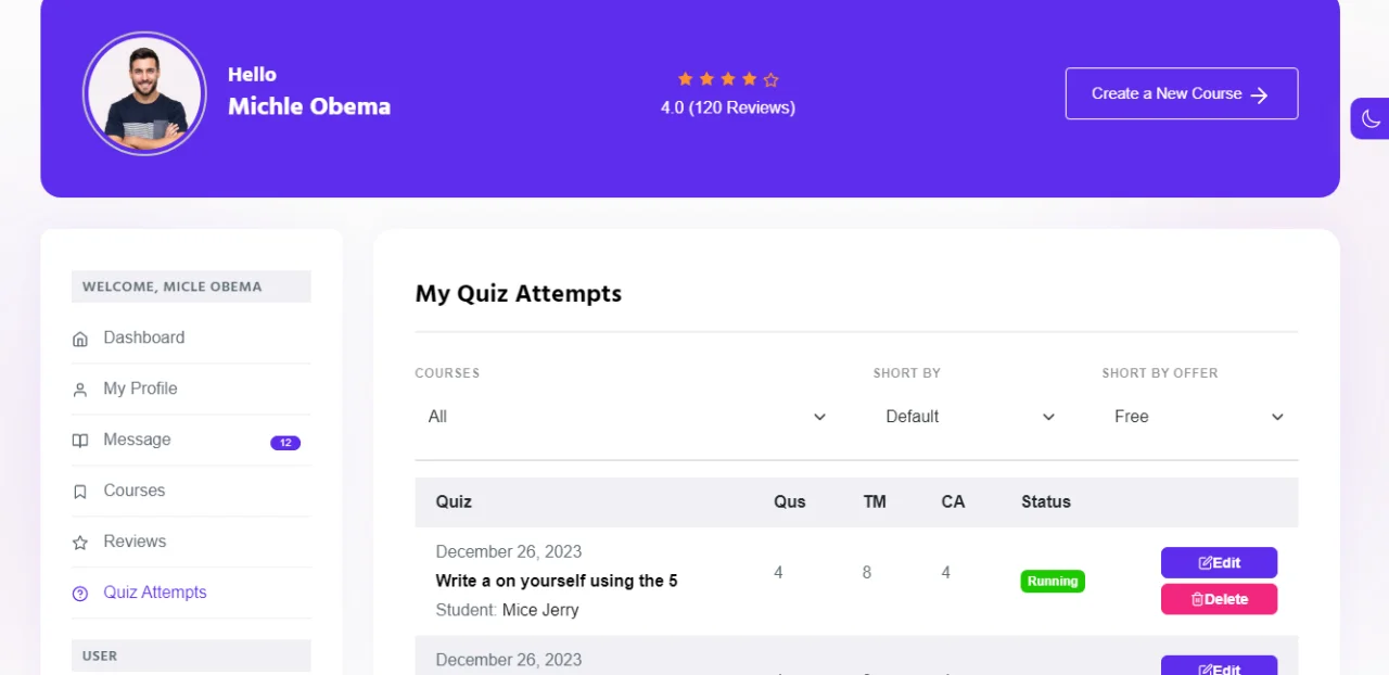 Online Learning School Template with Student, Teachers and Admin Dashboard — screenshot 4