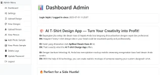 AI T-Shirt Design Generator Mockup PHP + MySQL + Replicate API