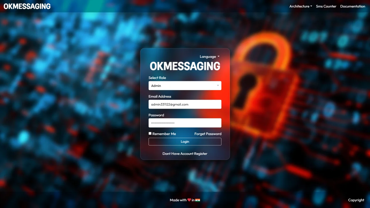 OKMESSAGING Enterprise Grade Omni-Channel CPaaS Platform (SMS, Voice, WhatsApp) — screenshot 1