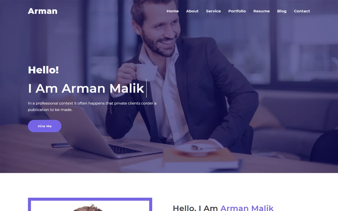 Arman Personal Portfolio HTML5 Template — screenshot 3