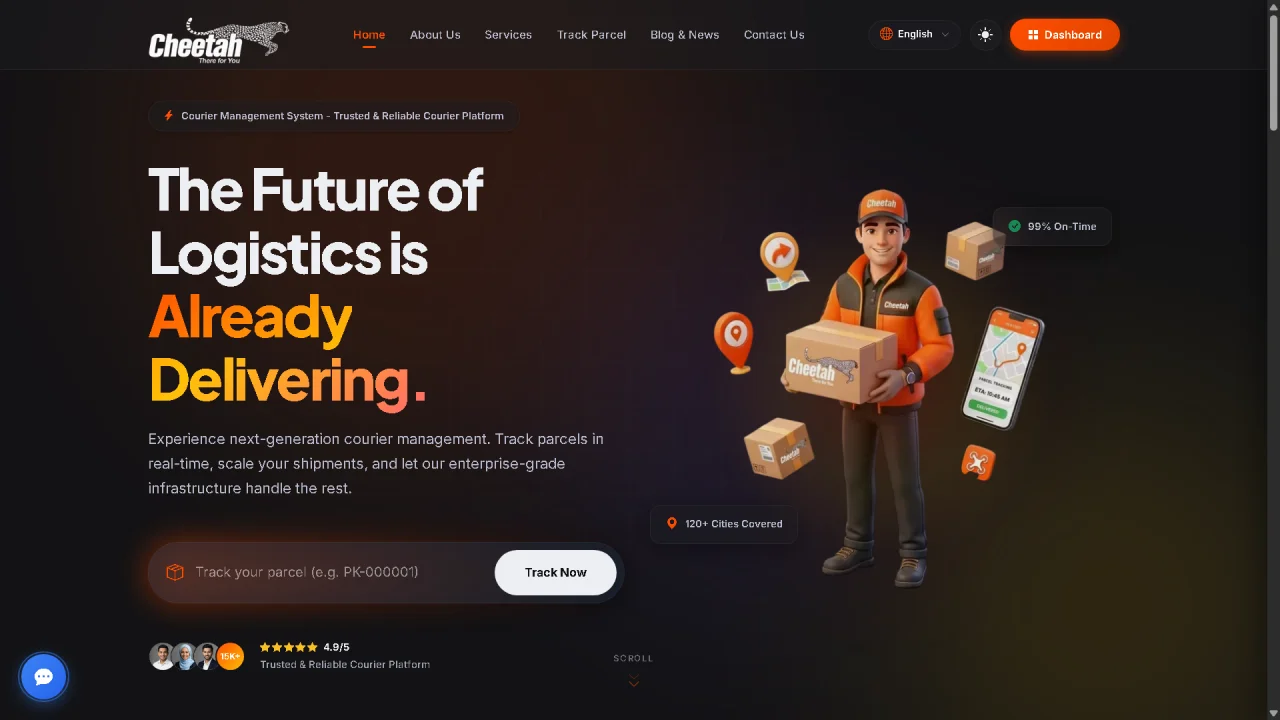 Cheetah Express Lite Modern Courier & Delivery Management System — screenshot 2
