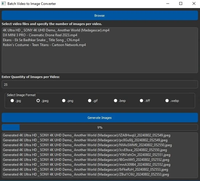 Batch Video to Image Converter — screenshot 1
