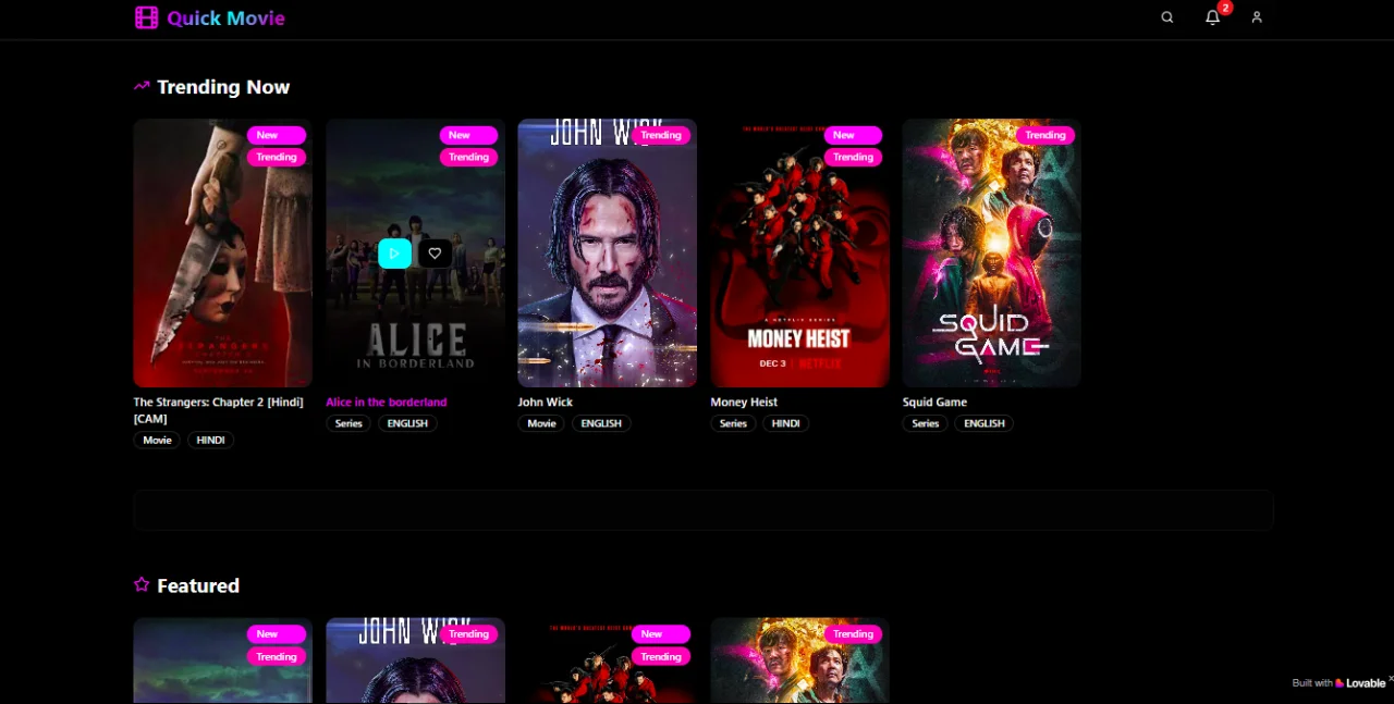 Quick Movie Full Movie Streaming App with AdSense & YouTube Integration (Admin Panel + Auth) — screenshot 3