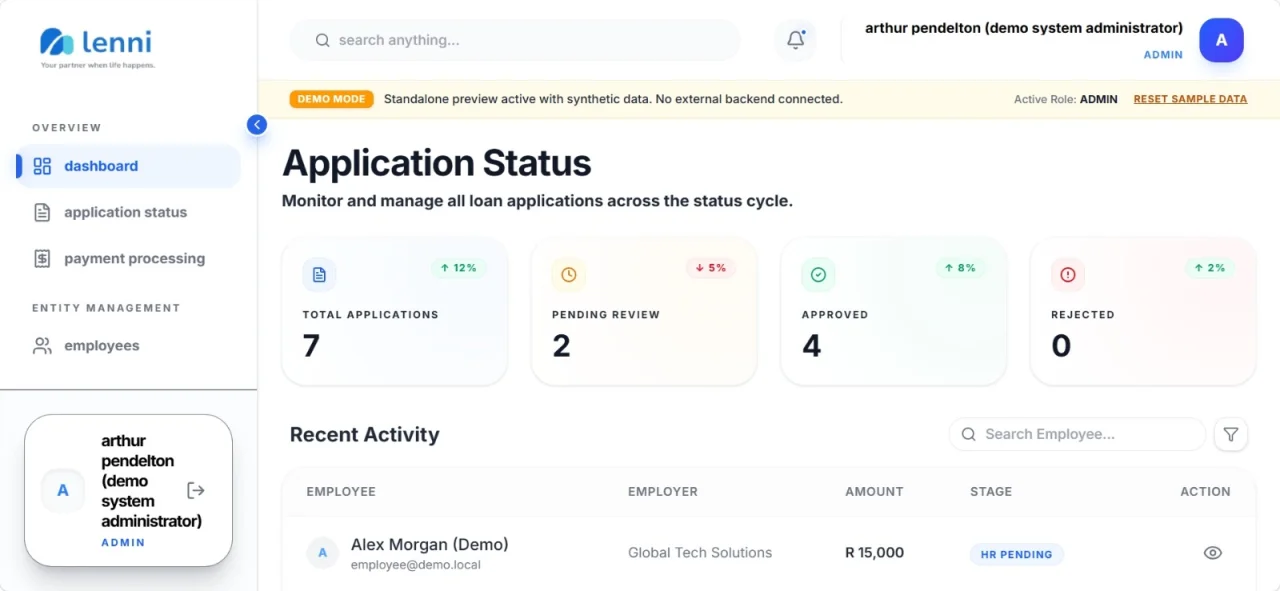 LENNI Payroll Deduction Loan Management System (LMS) — screenshot 3