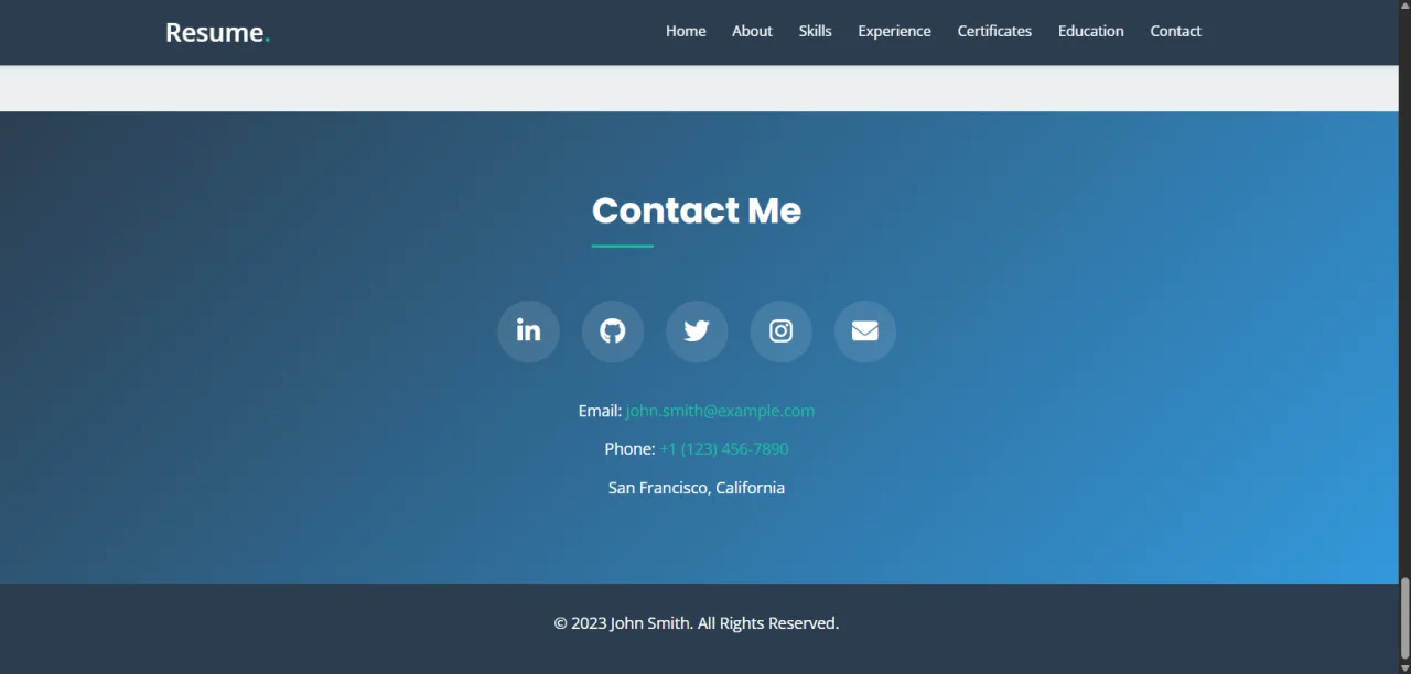 Professional Resume Template - HTML5, CSS3, JS — screenshot 3