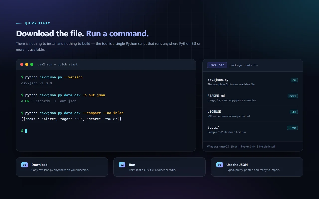 CSV2JSON CSV to JSON Batch Converter — screenshot 6