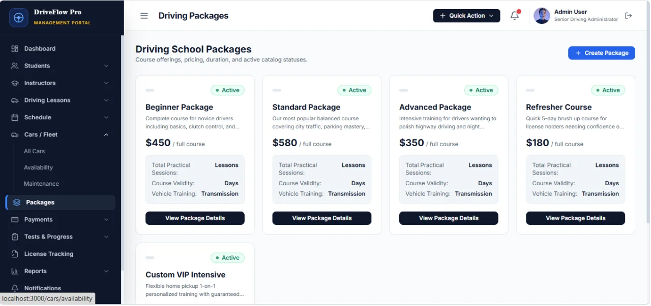 DriveFlow Pro - Driving School Management System — screenshot 4