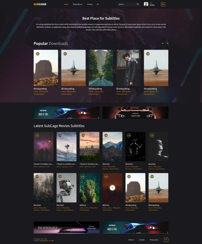 SubCage - Subtitle Sharing Platform — screenshot 1