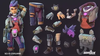 Sci-Fi Civilians Sidekick Modular Characters by Synty