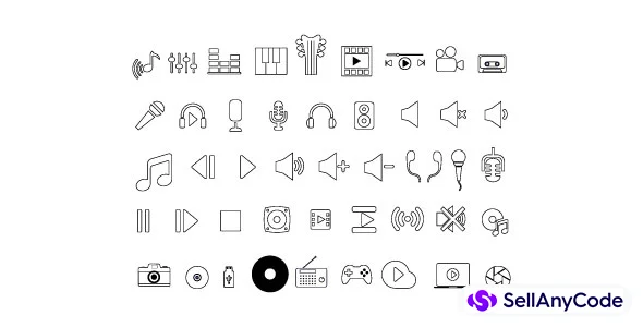 Modern Multimedia Icons Set