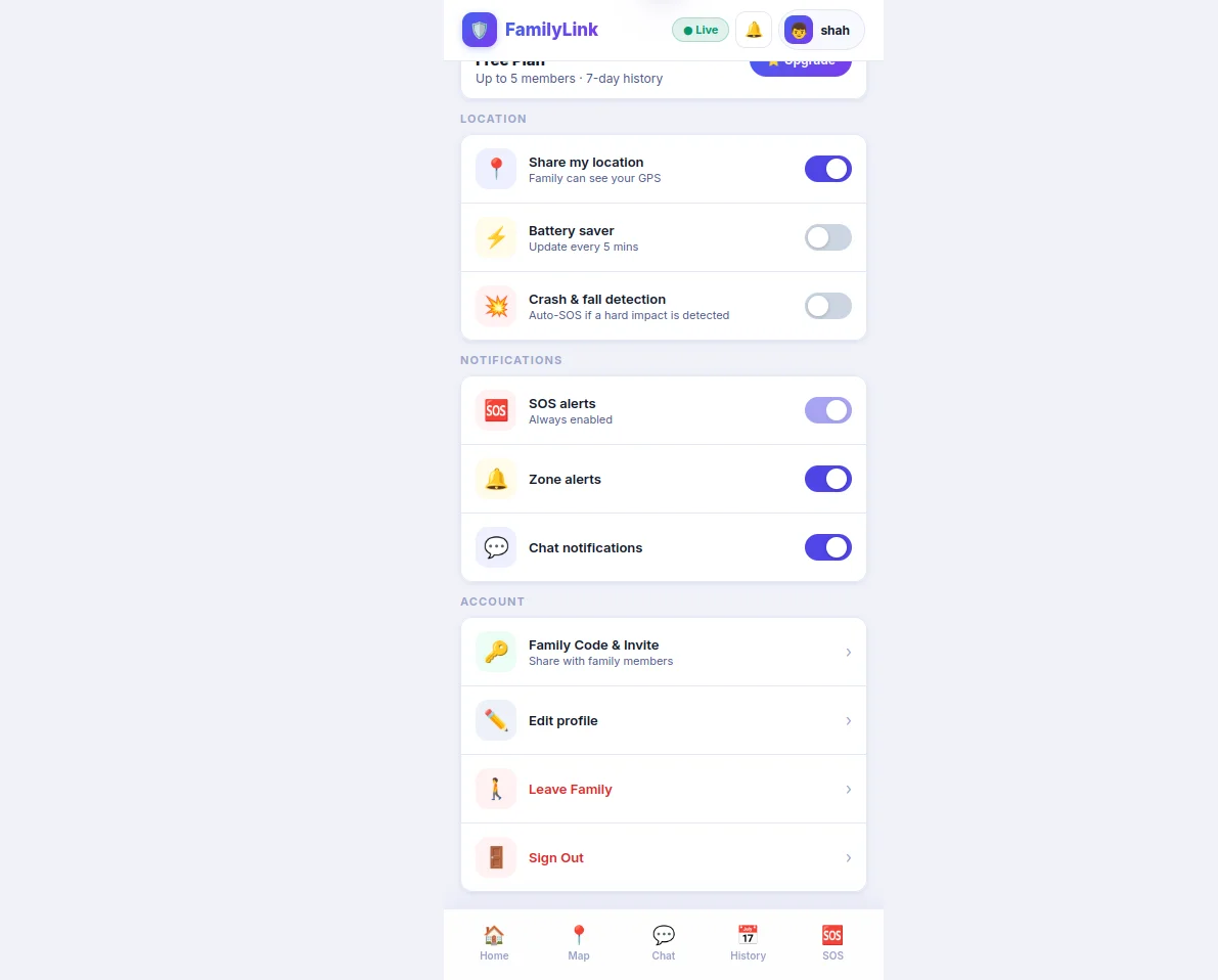 FamilyLink - Real-Time Family Safety App — screenshot 5