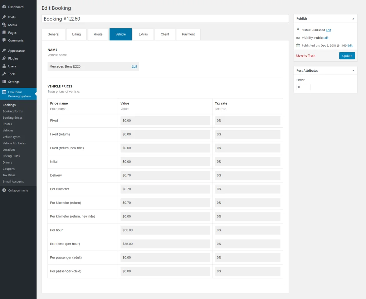 Chauffeur Booking System for WordPress — screenshot 5