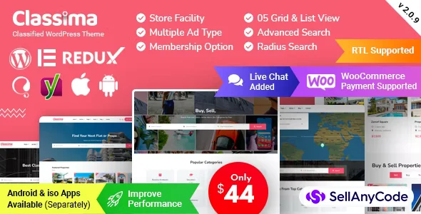 Classima – Classified Ads WordPress Theme