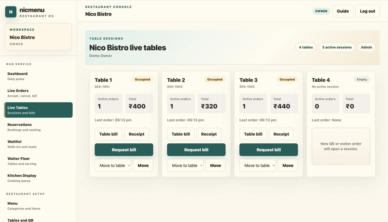Nicmenu - QR Menu & Table Ordering SaaS — screenshot 3