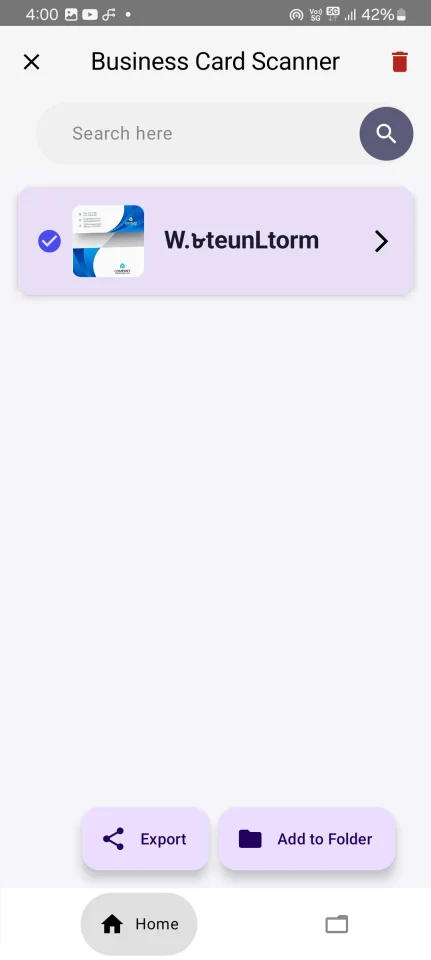 Business Card Scanner App Kotlin OCR + PDF/CSV E — screenshot 1