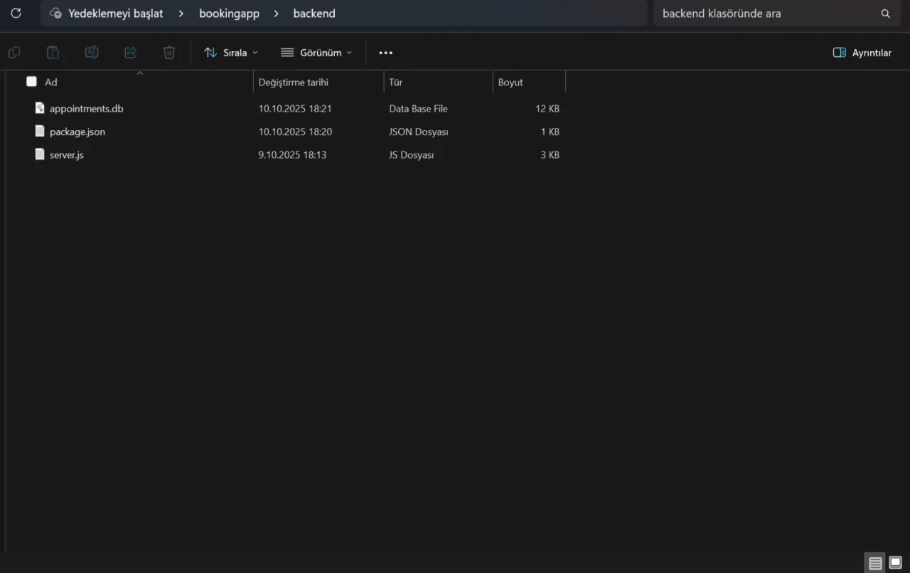 Booking App — screenshot 1