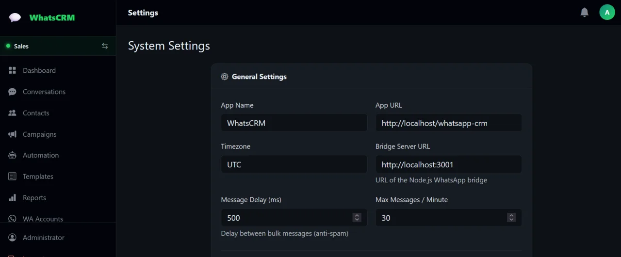WhatsApp CRM + Automation — screenshot 1