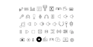 Modern Multimedia Icons Set