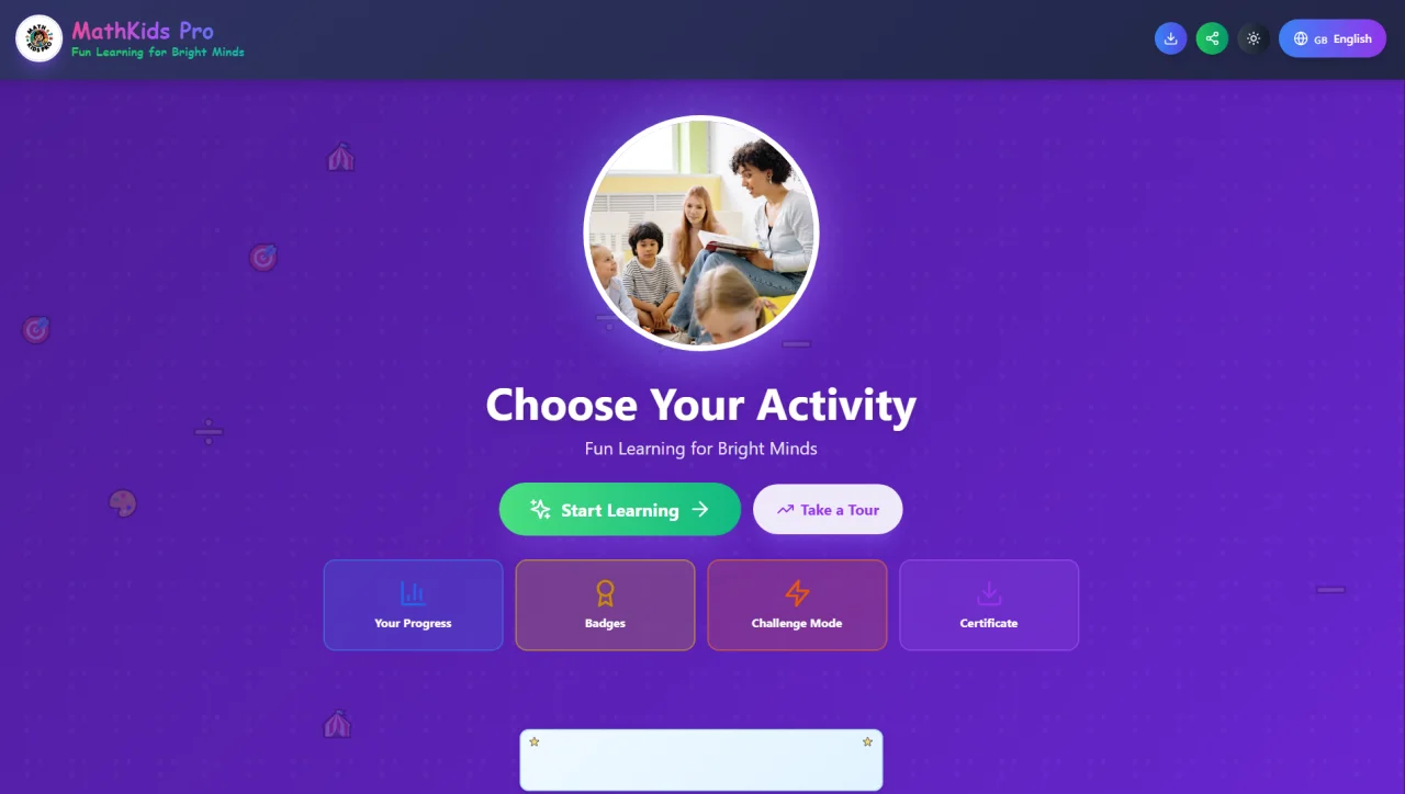 MathKids Pro - Premium React Educational App Template — screenshot 1