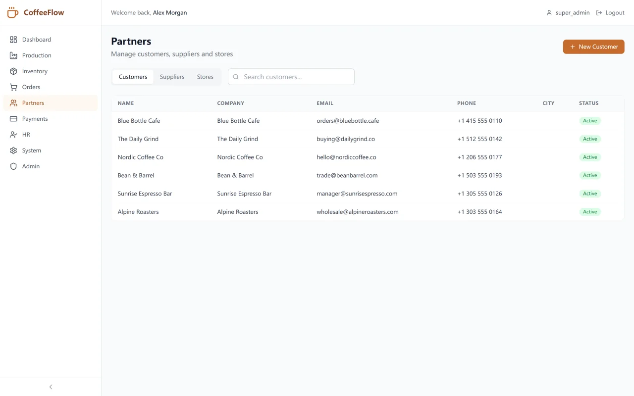 CoffeeFlow ERP — screenshot 7