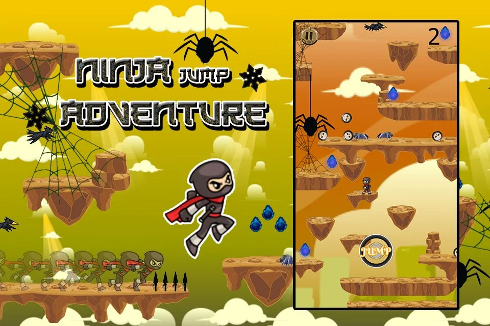Ninja Jump Adventure 64 Bit - Android iOS with AdMob — screenshot 2