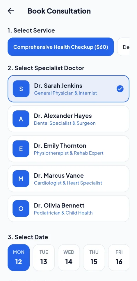 MedixClinic - Clinic & Doctor Appointment Booking Flutter App with Admin Panel — screenshot 2