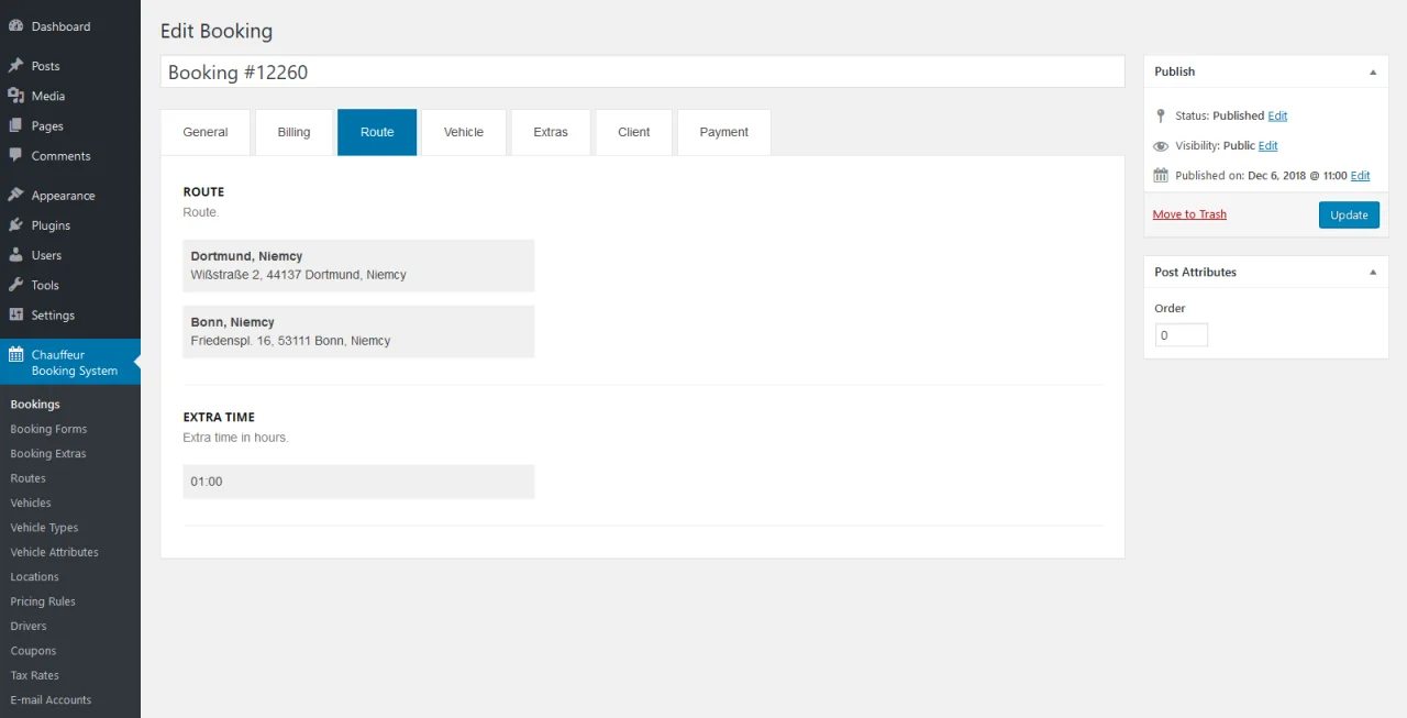 Chauffeur Booking System for WordPress — screenshot 4