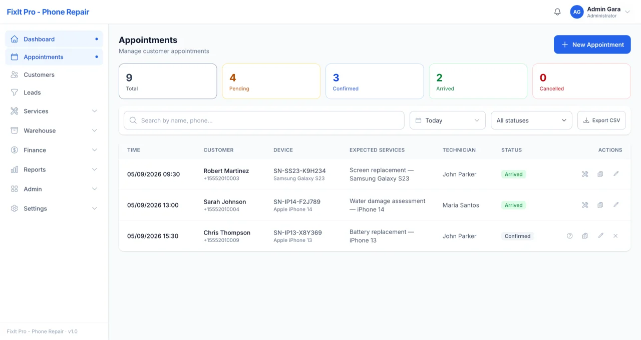RepairFlow Repair & Service Shop Management System | Laravel Livewire & PWA — screenshot 3