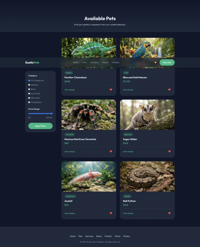 Pets - Modern Animal Store & Veterinary HTML Template — screenshot 4