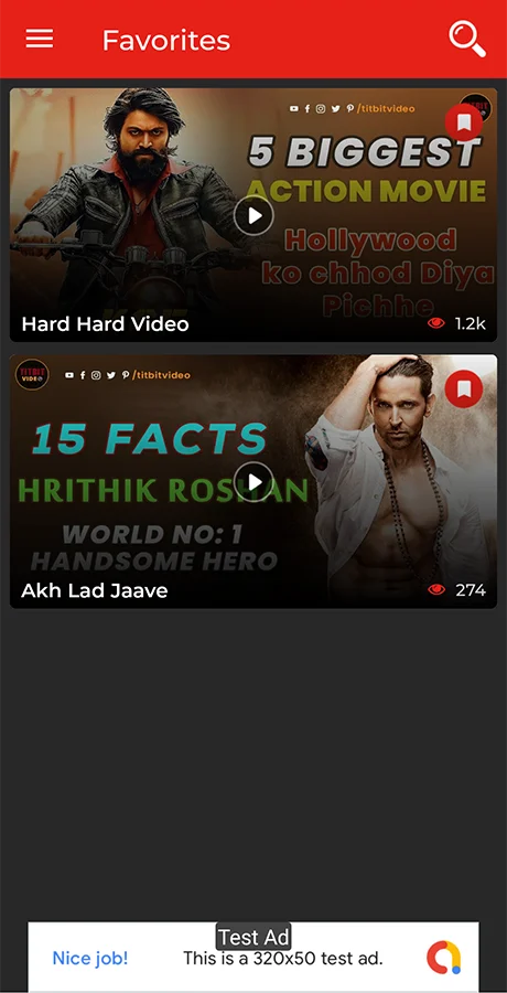 Android HD Video App (YouTube, Server Videos) — screenshot 2