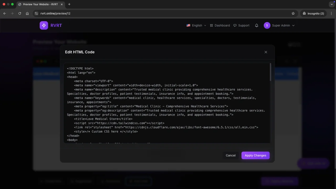 Rvrt - AI-Powered eCommerce Website, Blog & Store + App Creator (Multi-Tenant, Multi-Database, Multi-Domain SaaS) — screenshot 9