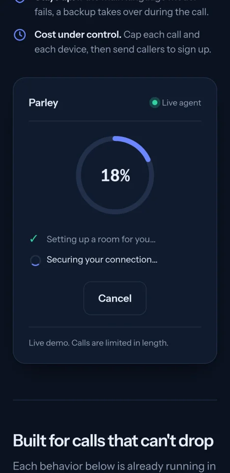 Parley - Realtime AI Voice Agent Template — screenshot 3