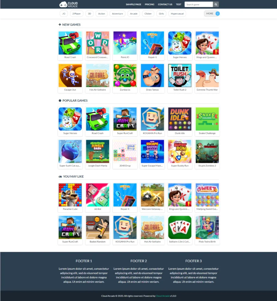 CloudArcade - HTML5 / Web Game Portal CMS — screenshot 2