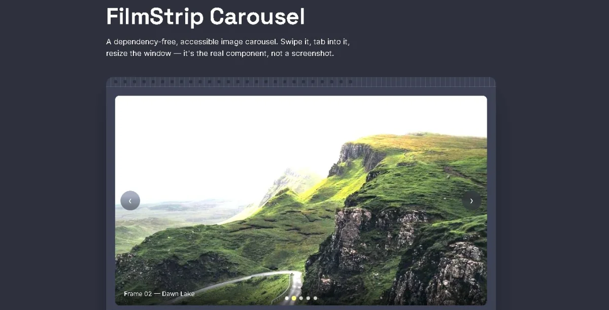 JavaScript Film Reel Carousel — screenshot 3