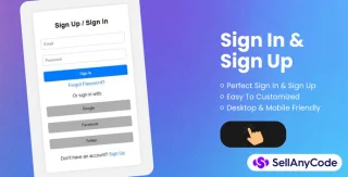 Sign Up and Sign in Login Page
