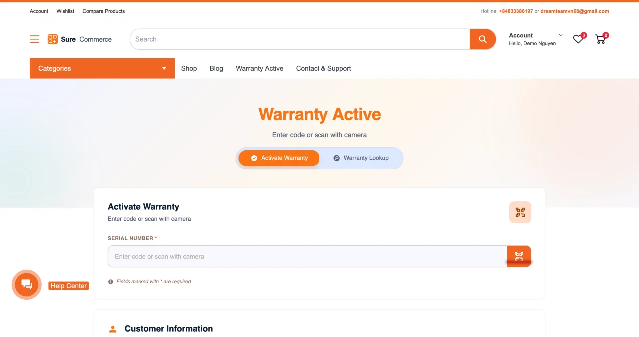 SureCommerce - eCommerce Platform & QR Warranty System — screenshot 9