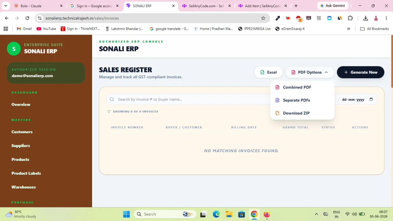 SONALI ERP - GST Billing & Inventory Management System — screenshot 4