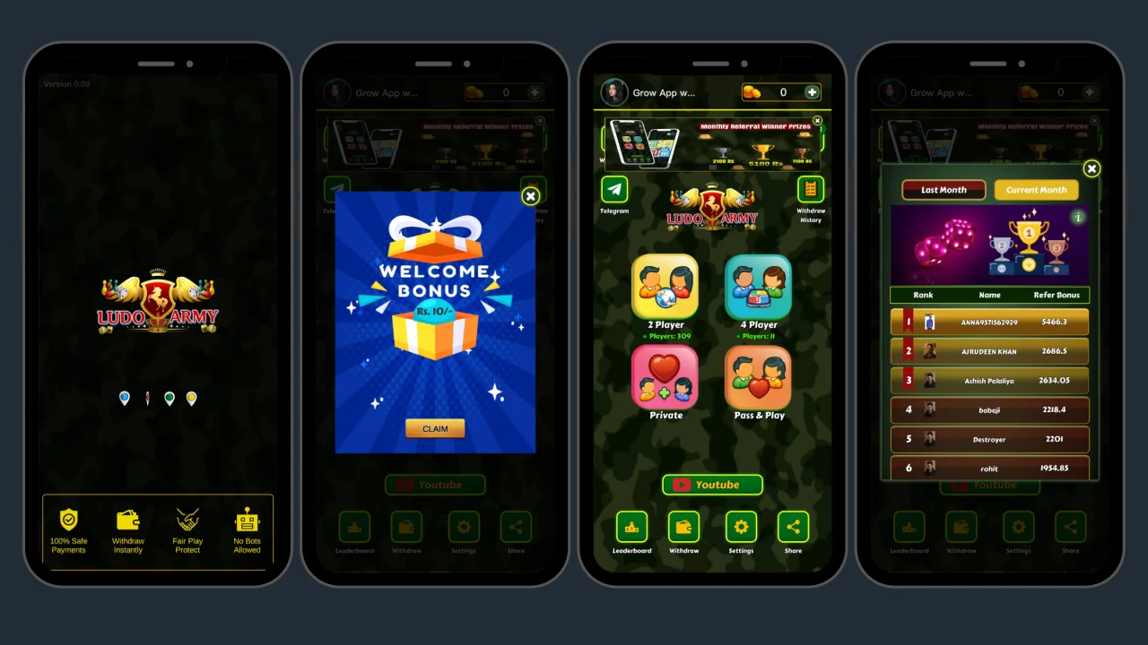 Ludo Army Game Android App with Admin Panel (Real Money Ludo Tournament) — screenshot 1