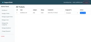 Ultimate PHP Ticket Support System with Admin & User Dashboards