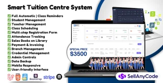 Smart Tuition Centre CMS System - Full Automatic (Stripe & Bank Payment Gateway)