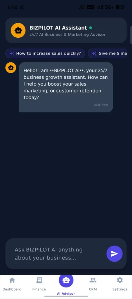 BizPilot AI Business Management & CRM Android App — screenshot 3