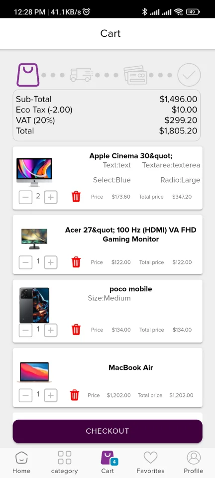Ionic OpenCart iOS and Android and PWA Application — screenshot 8