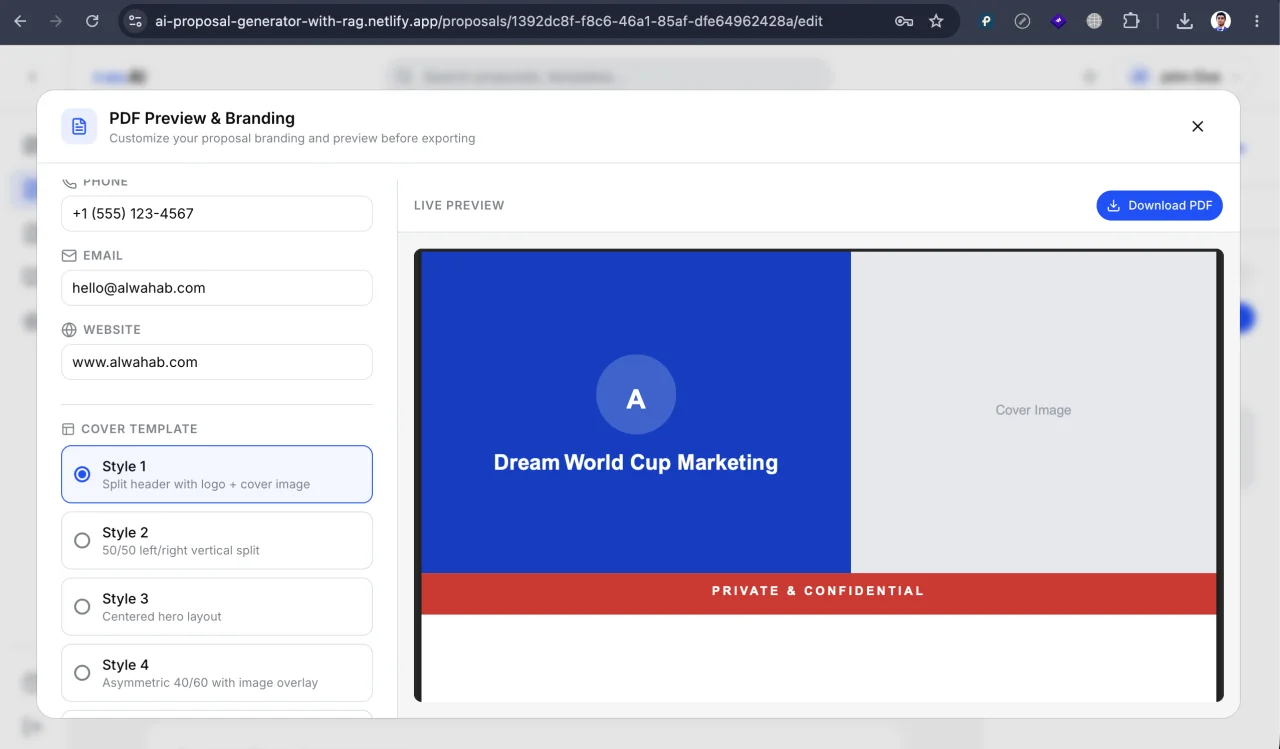 AI Powered Proposal Generator with RAG - Complete Next.js SaaS Starter Kits — screenshot 5