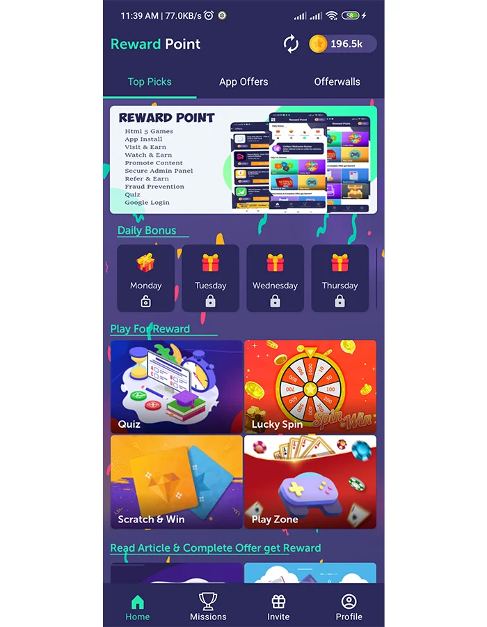 Reward Point - HTML Games + Offerwall — screenshot 1