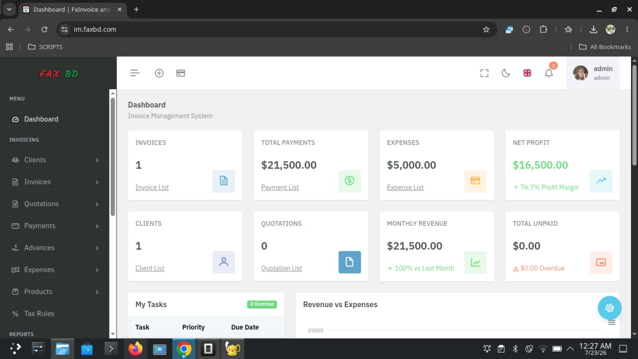 FxInvoice and HR Manager — screenshot 1
