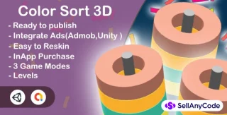 Color Sort 3D (Unity Complete+AdMob+Android+iOS)